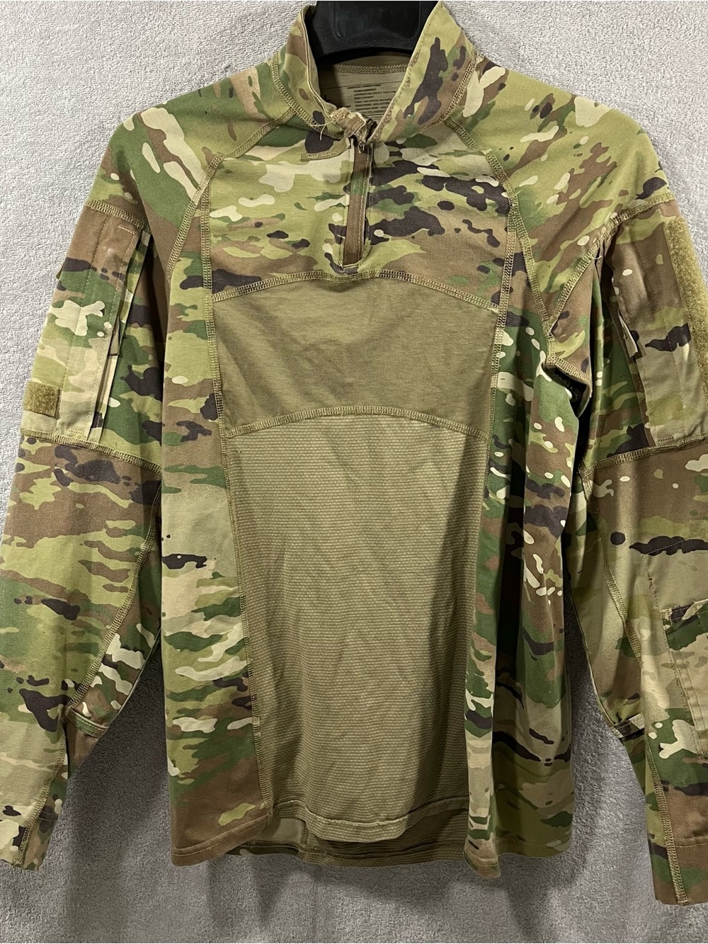 USGI Advanced Combat Shirt 1/4 Zip OCP Camo Large Flame Resistant Elbow Pads